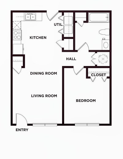 One Bedroom / One Bath - 656 Sq. Ft.*
